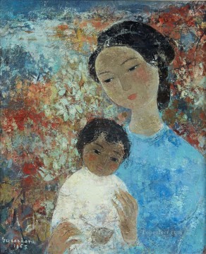 VCD Mother and Kid Asian Oil Paintings